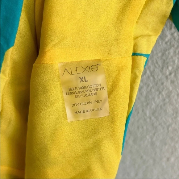 Alexis Bodhi Puff Sleeve Mini Dress Blue Yellow - Picture 10 of 10